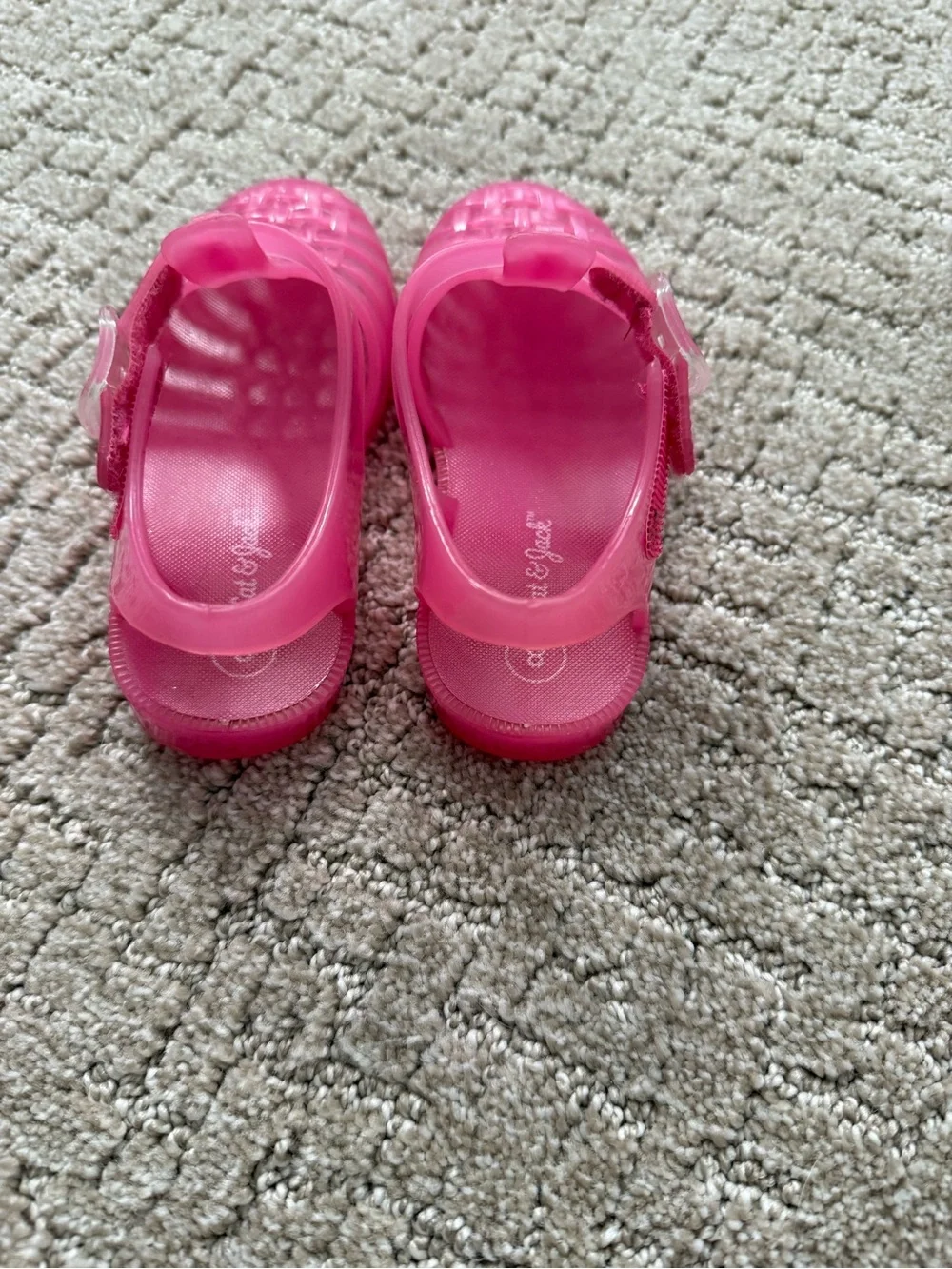 Cat & Jack Bright Pink Jelly Sandals with Ankle Strap